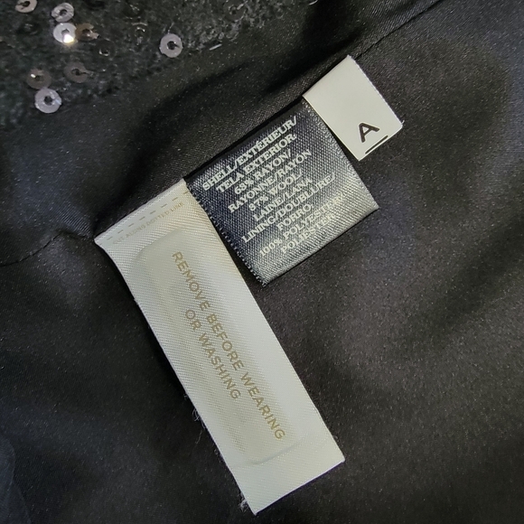 LOFT Black Sequin Striped Skirt Size 2 Holiday Evening Party Sparkle - Picture 13 of 14